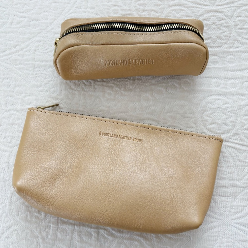 Portland Leather Goods Ballpark Pouch and Utility Bag, Champagne